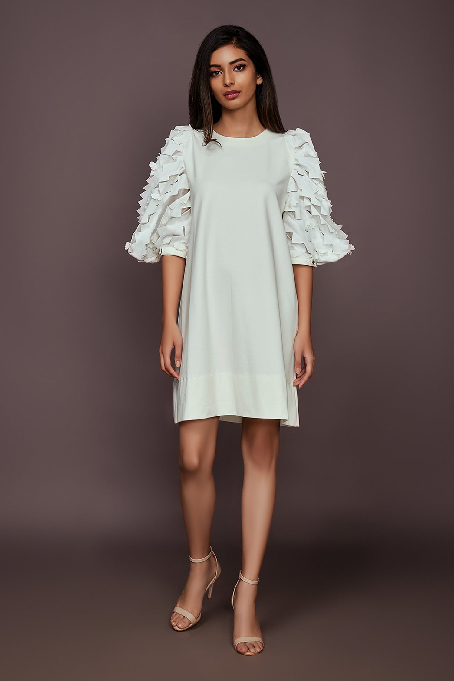 新品Cutwork Embroidery Angel Sleeve ごつい Dress